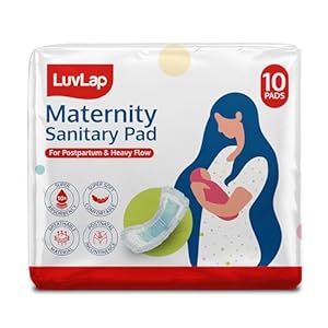 LuvLap-Extra-Absorbent-Maternity-Pads-Pack-of-10-Pads-0-2-Weeks-Post-Birth-After-Delivery-Pad-for-Heavy-Flow-Sanitary-Pads-for-Women-Ultra-Soft-Pads-for-Maternity-Flow-Postpartum-Bleeding