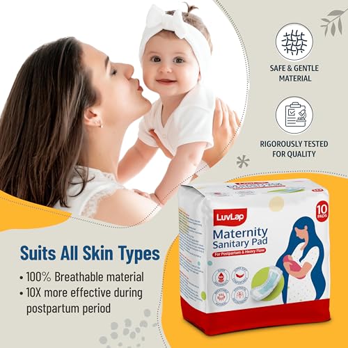 10 Pack LuvLap Maternity Pads: Extra Absorbent for Women