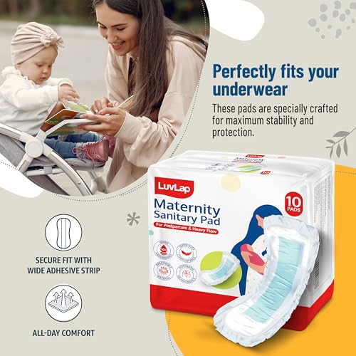 10 Pack LuvLap Maternity Pads: Extra Absorbent for Women