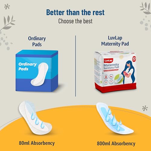 10 Pack LuvLap Maternity Pads: Extra Absorbent for Women
