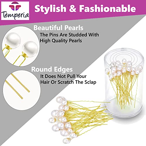 12-Piece Pearl Hair Clips and U Pins Set for Women and Girls