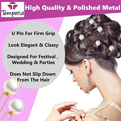 12-Piece Pearl Hair Clips and U Pins Set for Women and Girls