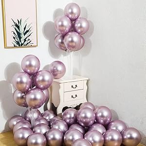 Flyloons-25-pcs-Light-Pink-Metallic-Chrome-Balloons-for-Birthday-Decoration-items-celebration-Anniversary-Girls-Boys-Men-Women