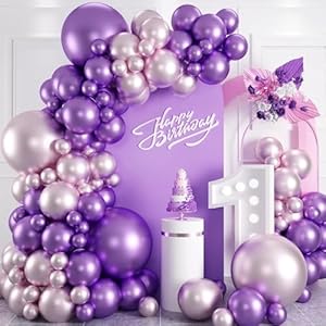 Flyloons-25-pcs-Purple-Silver-Metallic-Chrome-Balloons-for-Birthday-Decoration-items-celebration-Anniversary-Girls-Boys-Men-Women