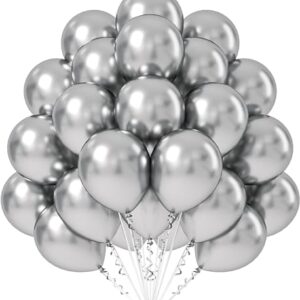 25 Silver Chrome Party Balloons by Flyloons