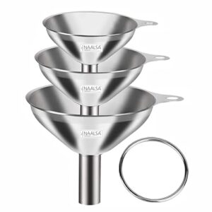 "3-Piece Steel Funnels Set for Kitchen Use by Naalsa Crown"