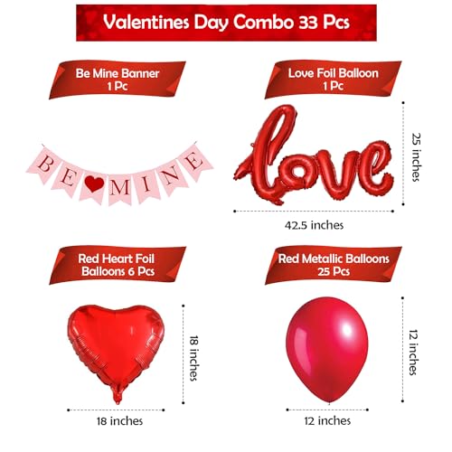 33-Piece Love Balloons Anniversary Decoration Set by Party Propz