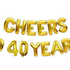 40th Birthday Gold Balloons - AR Giftzadda Cheers to 40 Years