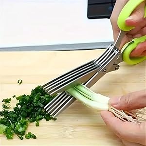 iDream-Multifunctional-5-Layer-Stainless-Steel-Kitchen-Scissor-Quick-Shredding-Chopping-Slicing-for-Herbs-Onions-Seaweed-Vegetables-Outdoor-BBQ-Durable-Easy-to-Use-Essential-Kitchen-Tool