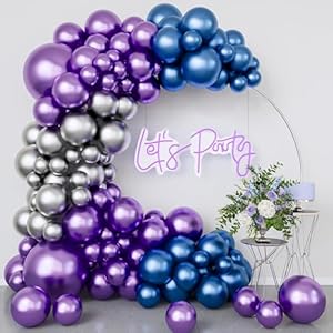 Flyloons-50-pcs-Blue-Silver-Purple-Metallic-Chrome-Balloons-for-Birthday-Decoration-items-celebration-Anniversary-Girls-Boys-Men-Women