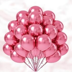 Toys-Treasure-We-Deliver-Smiles-50-pcs-Pink-Metallic-Chrome-Balloons-for-Birthday-decoration-celebration-Anniversary-baby-shower-Girls-Boys-Men-Women-Pack-of-50