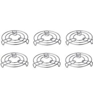 6-Piece Stainless Steel Hot Pot Trivets | Heat Protection for Countertops | Round Table Stand for Hot Utensils