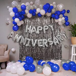 63-Piece Anniversary Decor Kit: Balloons & Curtains