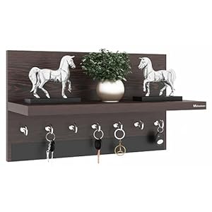 Mahaakaay-7-Hook-Wall-Hanging-Key-Holder-with-Self-Wooden-Key-Holder-for-Home-and-Office-Decor-Wall-Mount-Keys-Organizer-Wenge