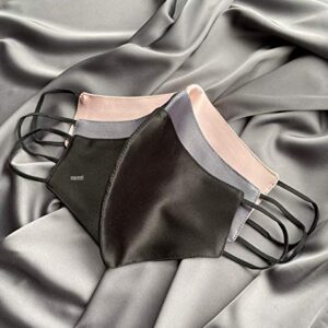 AGASTI Silk Satin Face Masks Bundle - Pack of 3, Soft Elastic, Unisex