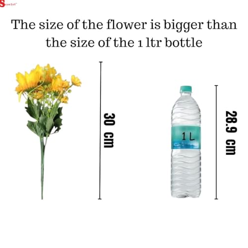 Artificial Sunflowers Stick Bunch with Realistic Look - 6 Heads Bouquet for Home Decor