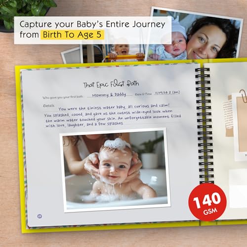 Baby Memory Book and Photo Album for the First 5 Years - 108 Pages