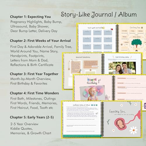 Baby Memory Book and Photo Album for the First 5 Years - 108 Pages