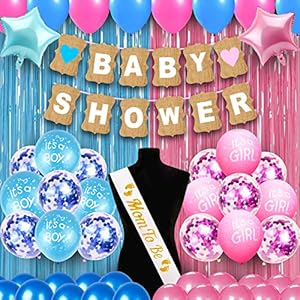 Party-Propz-Baby-Shower-Decoration-Items-Combo-of-48-Pcs-Baby-Shower-Decorations-Mom-To-Be-Decoration-Items-Set-Baby-Shower-Bannercardstock-Mom-To-Be-Sash-Baby-Shower-Balloons