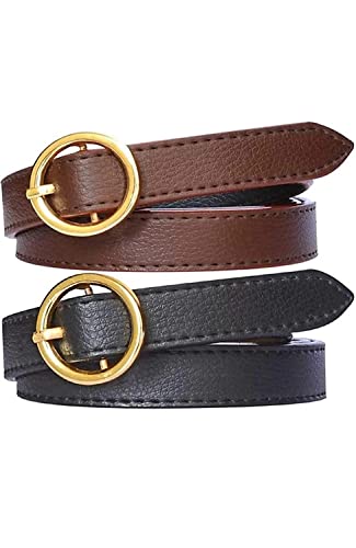 Black and Brown Women's Casual Belt - VTFlair Artificial Leather
