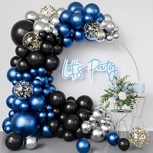 Flyloons-25-pcs-Black-Blue-Silver-Metallic-Chrome-Balloons-for-Birthday-Decoration-items-celebration-Anniversary-Girls-Boys-Men-Women