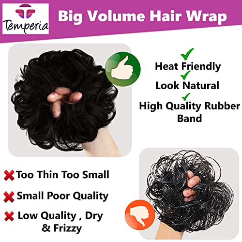 Black Messy Bun Hair Donut with Elastic Band - 1 Pack