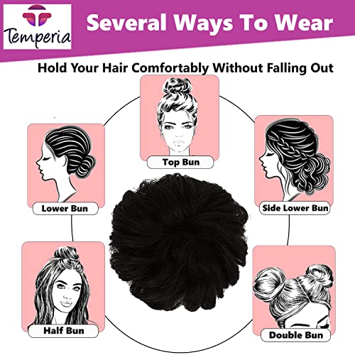 Black Messy Bun Hair Donut with Elastic Band - 1 Pack