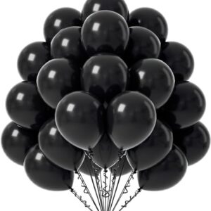 "Black Metallic Chrome Balloons - Set of 50 for Birthday, Anniversary, and More"
