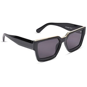 Black Square UV Sunglasses for Men and Women - Voyage Collection