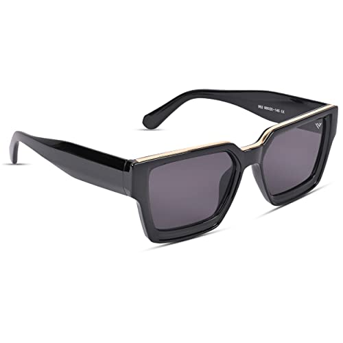 Black Square UV Sunglasses for Men and Women - Voyage Collection