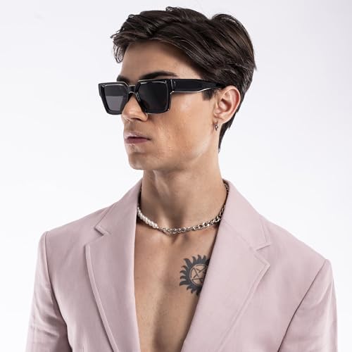 Black Square UV Sunglasses for Men and Women - Voyage Collection