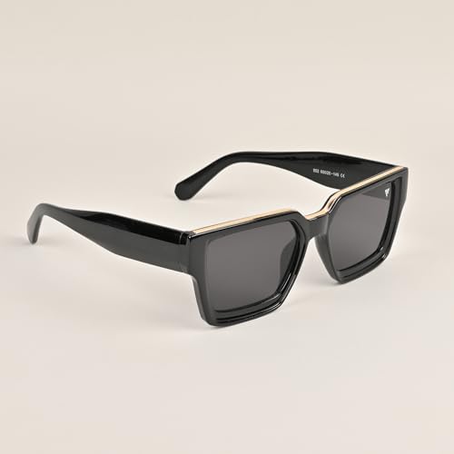 Black Square UV Sunglasses for Men and Women - Voyage Collection