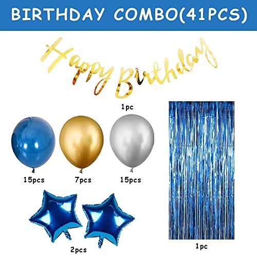 Blue Birthday Decor Kit for Boys - Party Propz 41 Pieces
