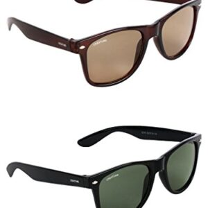Brown and Green Lens Sunglasses Combo with UV Protection
