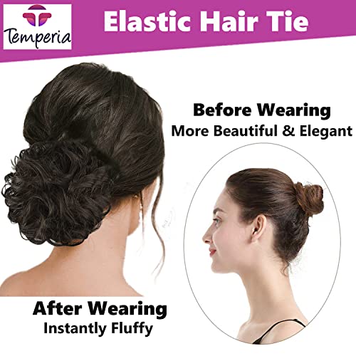 Brown Hair Accessories Set: Juda Hair Buns, Bun Extension, & Scrunchies (2-Pack) for Women