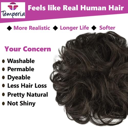 Brown Hair Accessories Set: Juda Hair Buns, Bun Extension, & Scrunchies (2-Pack) for Women