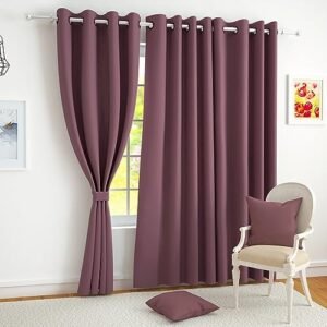 Burgundy Blackout Curtain - 7ft Length, Set of 1 by Story@Home