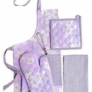Cherry Blossom Apron Set in Lilac for PIXEL HOME