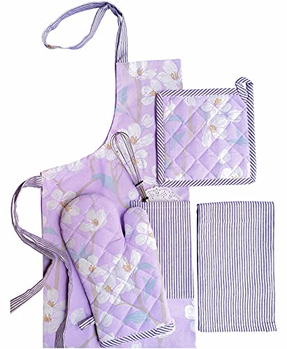 Cherry Blossom Apron Set in Lilac for PIXEL HOME