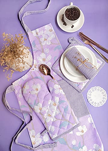 Cherry Blossom Apron Set in Lilac for PIXEL HOME