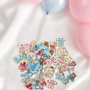 Chocozone 3D Baby Shower Decorations Set - 100 Pieces