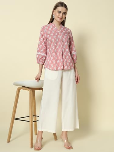 Comfortable Fit Cotton Palazzo Pants for Women by FIORRA