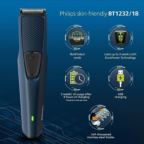 Cordless USB Rechargeable Philips Beard Trimmer for Men