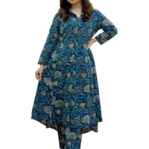 Cotton Anarkali Kurta and Pant Set for Women by GRECIILOOKS