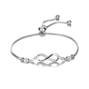 Crystal Infinity Bracelet: Shining Diva Adjustable Charm