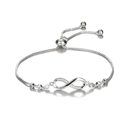Crystal Infinity Bracelet: Shining Diva Adjustable Charm