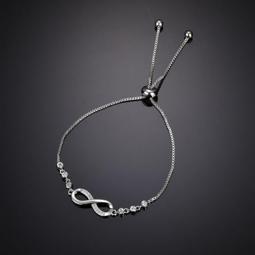 Crystal Infinity Bracelet: Shining Diva Adjustable Charm