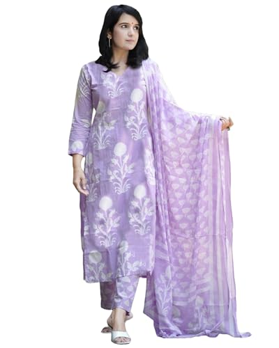 Designer Cotton Kurta Pant Set with Dupatta by Anni