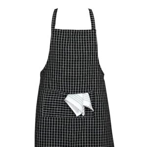 Diamond Steel Cotton Apron for Cooking - Unisex Chef Essential in Various Colors