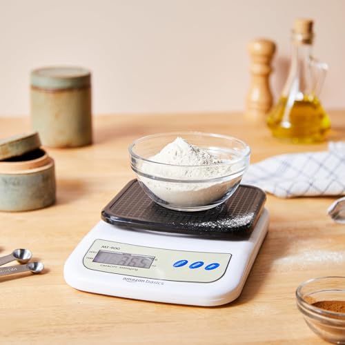 Digital Kitchen Scale by Amazon Basics, 1g–10kg Capacity, Black